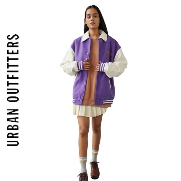 NEW Urban Outfitters UO BDG Varsity Bomber Coat Jacket S - Picture 3 of 6